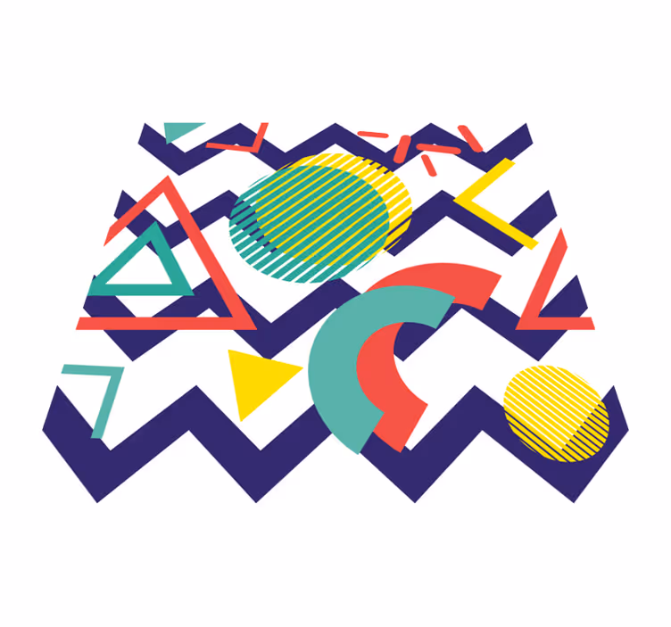 Covor de vinil geometric pictură geometrică vibrantă - TenStickers