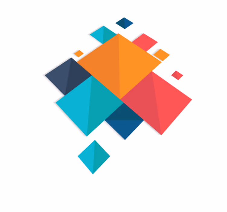 Covor de vinil geometric cu pătrate colorate - TenStickers