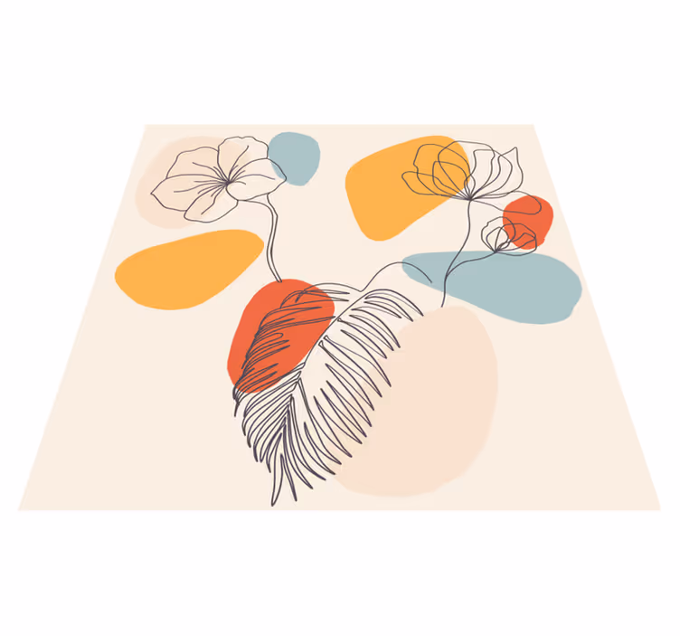 Covor de vinil geometric artă de perete botanică - TenStickers