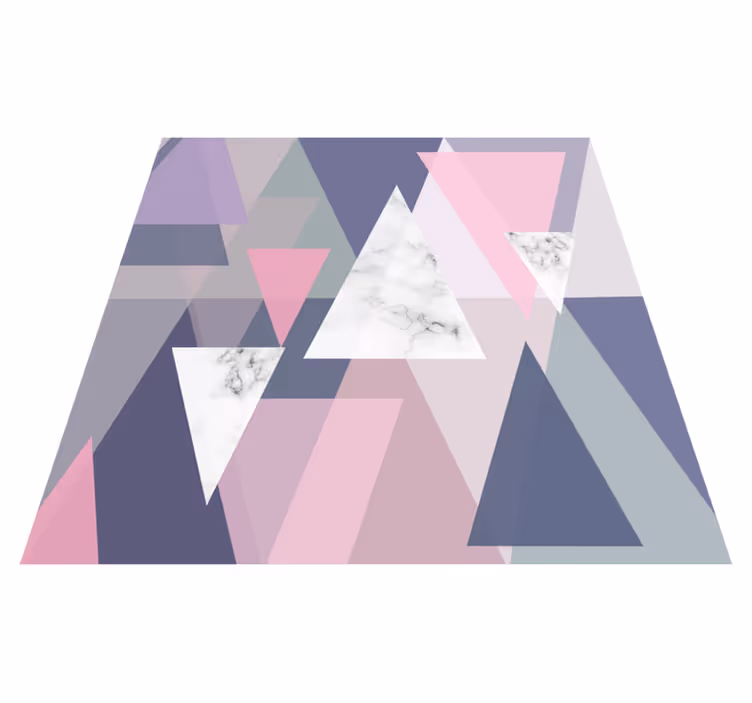 Covor de vinil geometric cu triunghiuri 3d pentru perete - TenStickers