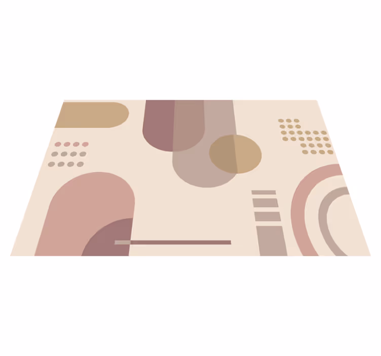 Covor de vinil geometric model geometric gri și maro - TenStickers