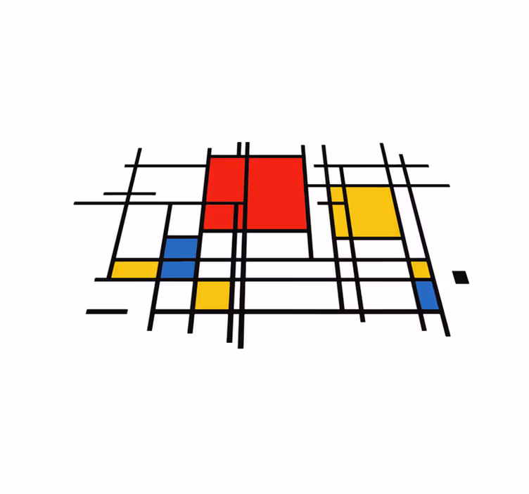 Covor de vinil geometric art cu linii geometrice - TenStickers