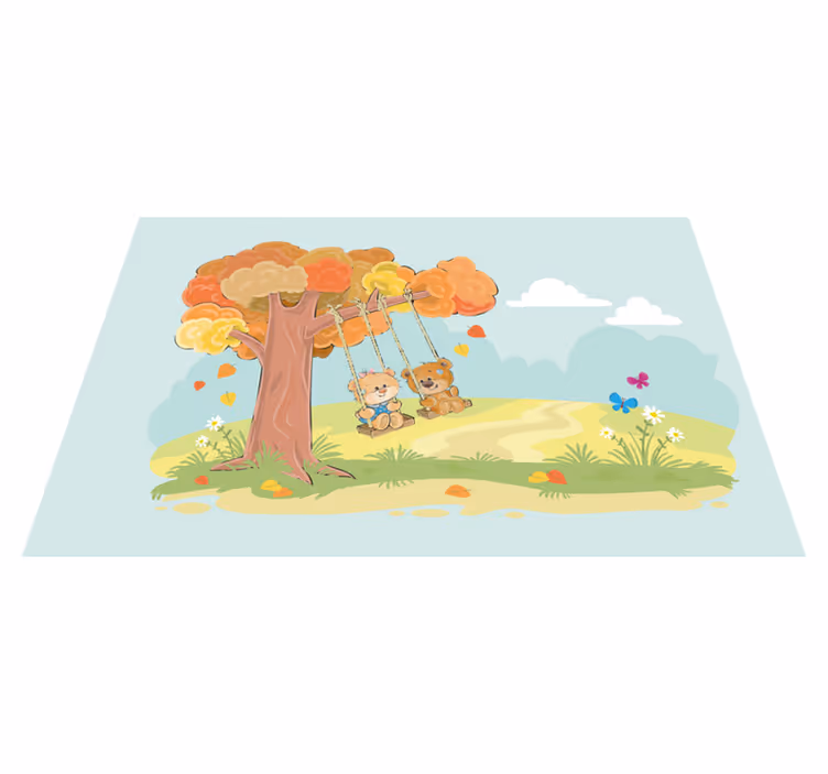 Covor de vinil pentru copii ursuleți în pădure - TenStickers