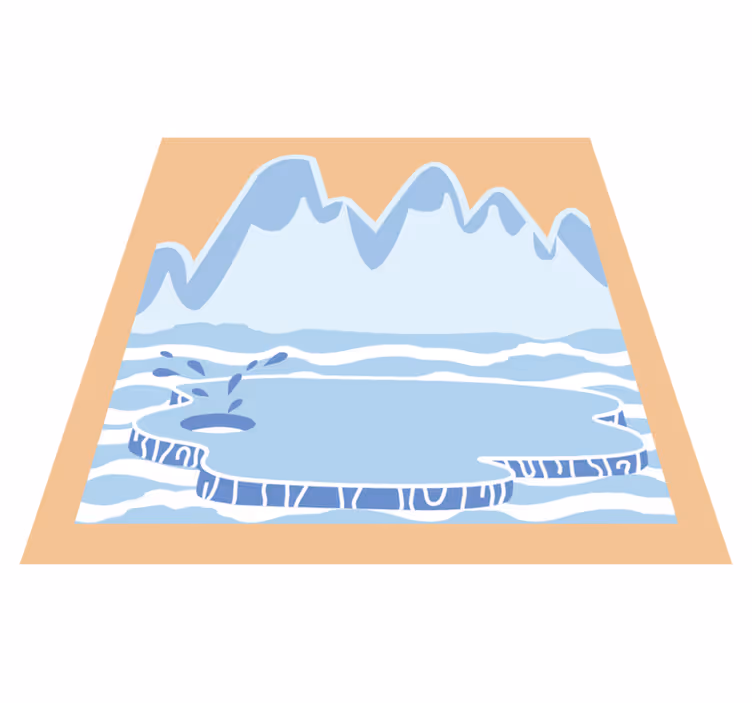 Covor de vinil pentru copii muntii de gheata albastri - TenStickers