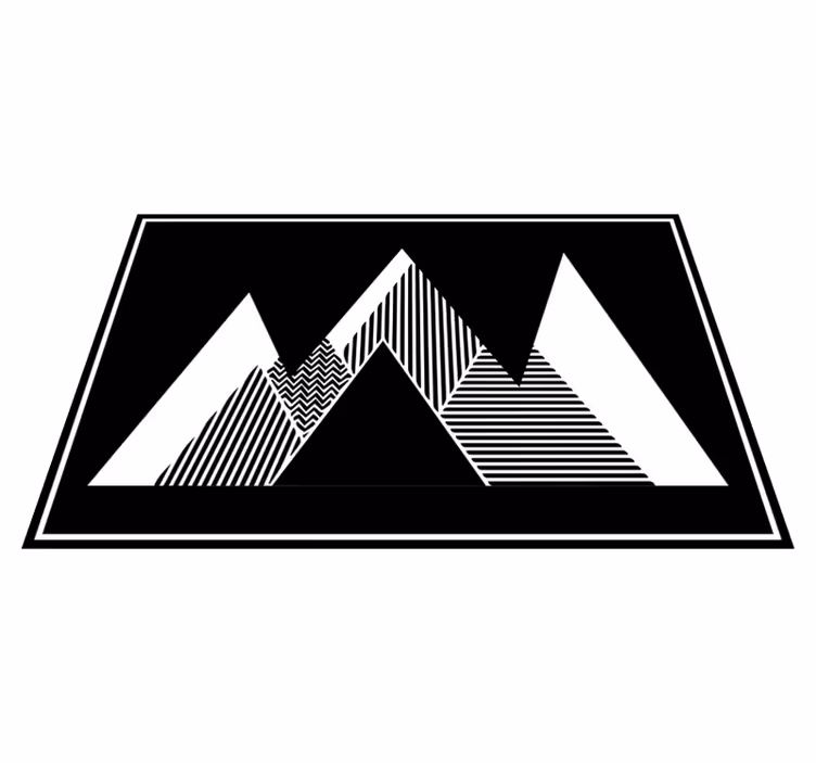 Covor de vinil pentru copii munți dungi alb-negru - TenStickers