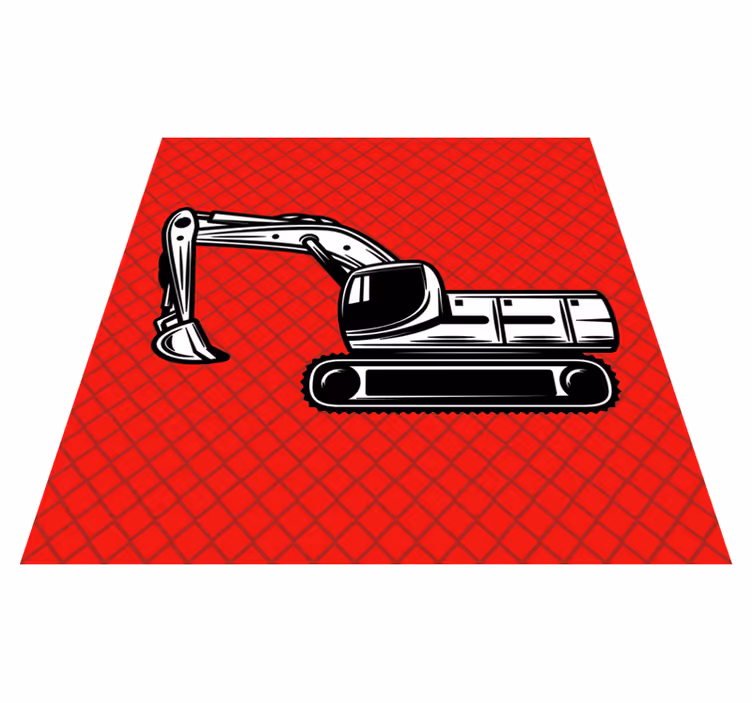 Covor de vinil pentru copii excavator monocolor - TenStickers
