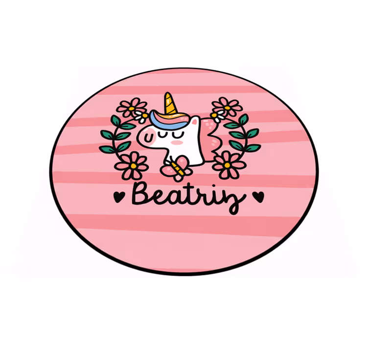 Covor de vinil pentru copii unicorn cu flori drăguțe - TenStickers