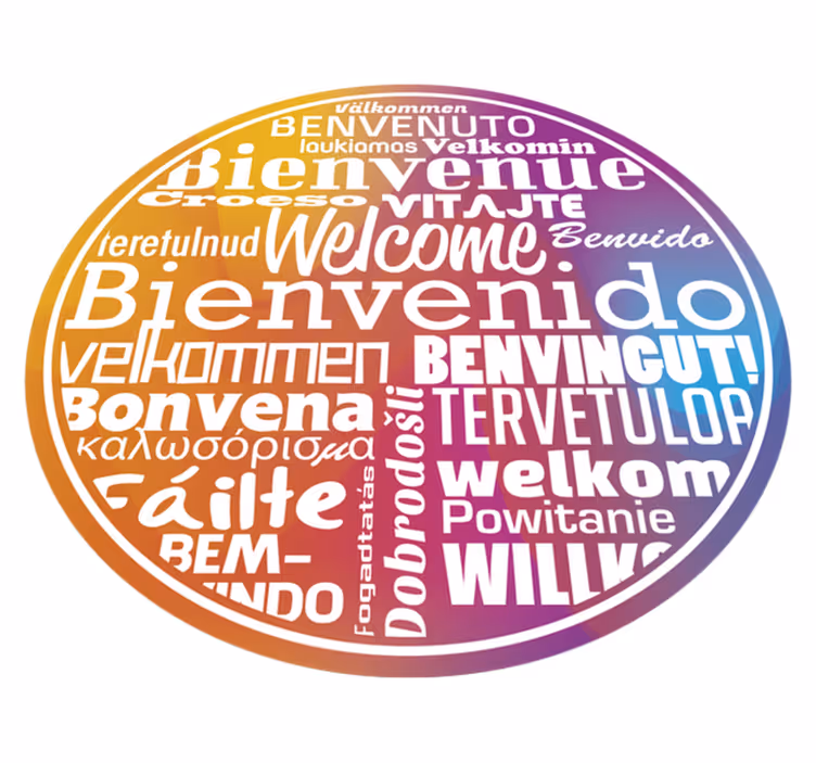Covor vinil hol intrare bun venit în limbi diferite - TenStickers