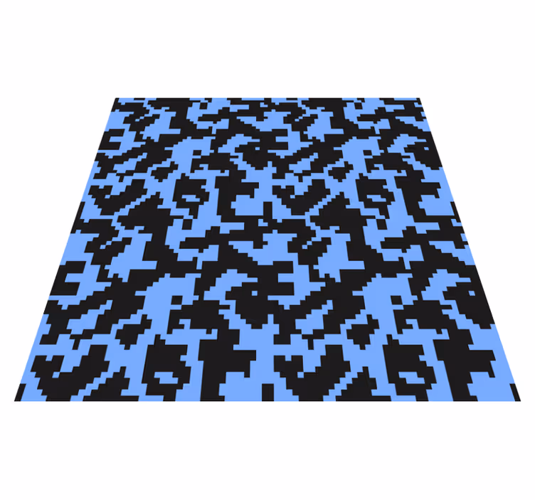 Covor vinil hol intrare abstract albastru deschis și negru - TenStickers