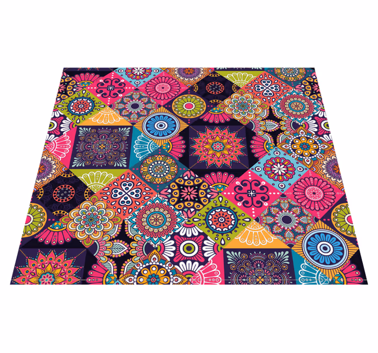 Covor de vinil hol plăci mandala Întunecate - TenStickers