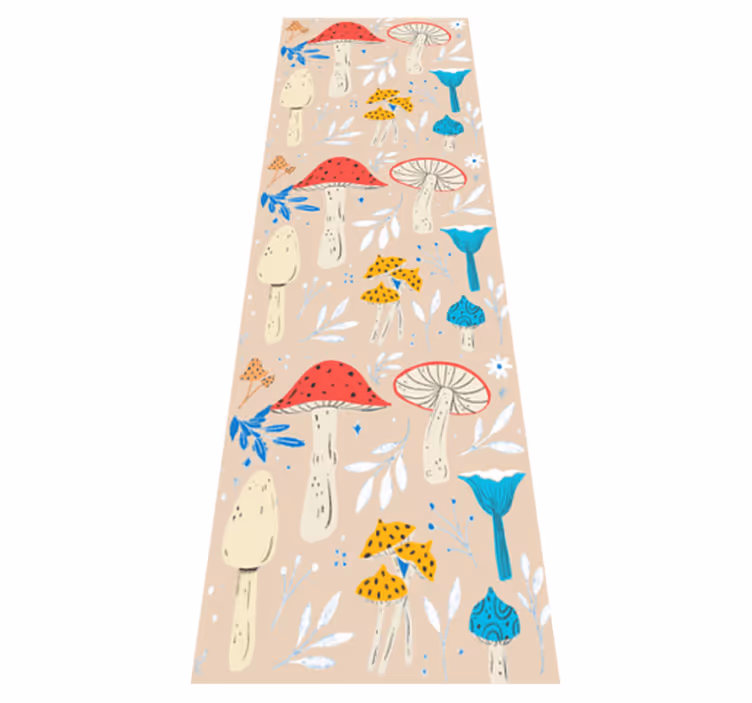 Covor de vinil hol fundal bej ciuperci clasice - TenStickers