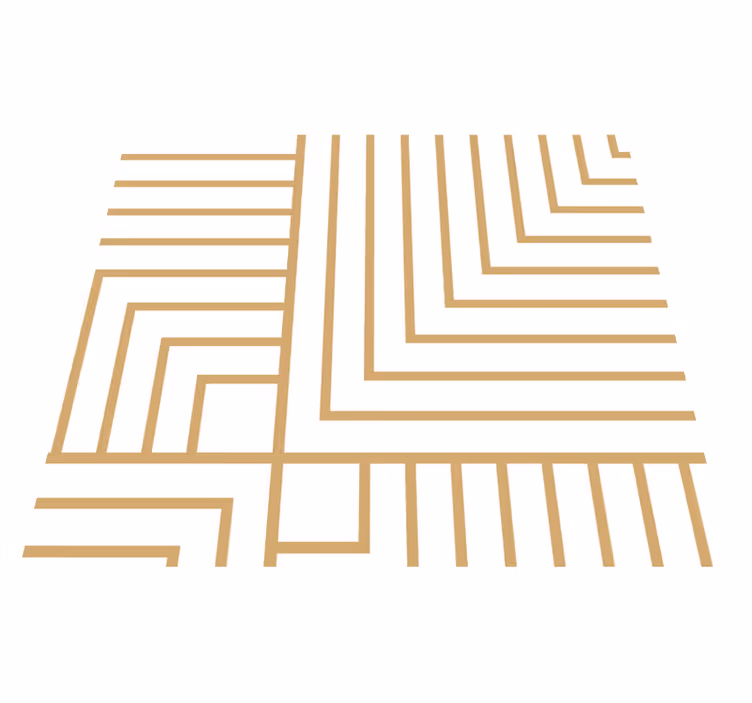 Covor de vinil hol geometrie alb și aurie - TenStickers