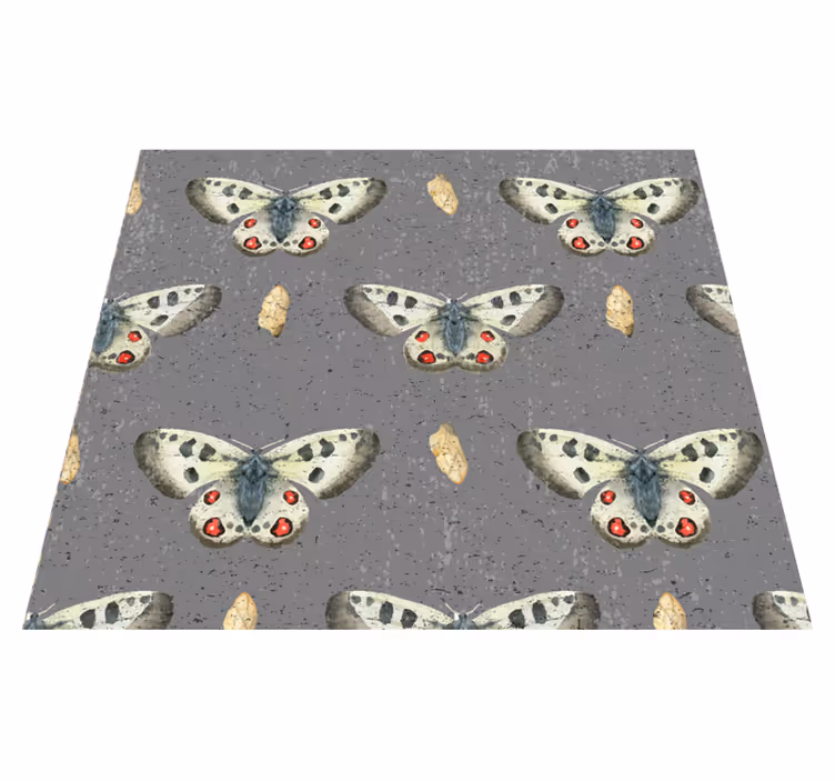 Covor de vinil gri cu model simplu de fluturi - TenStickers