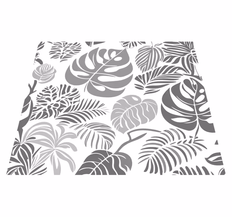 Covor de vinil gri cu frunze de monstera - TenStickers