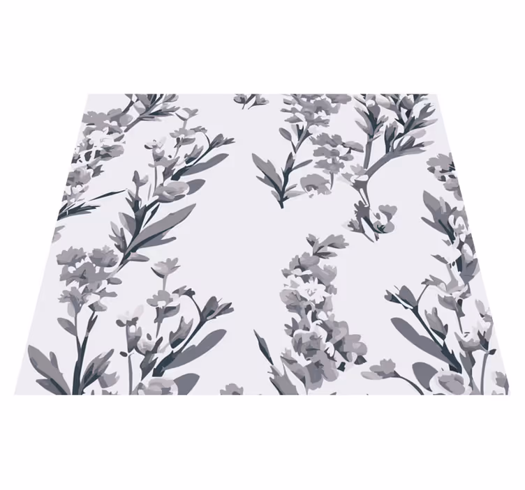 Covor de vinil gri cu design floral - TenStickers