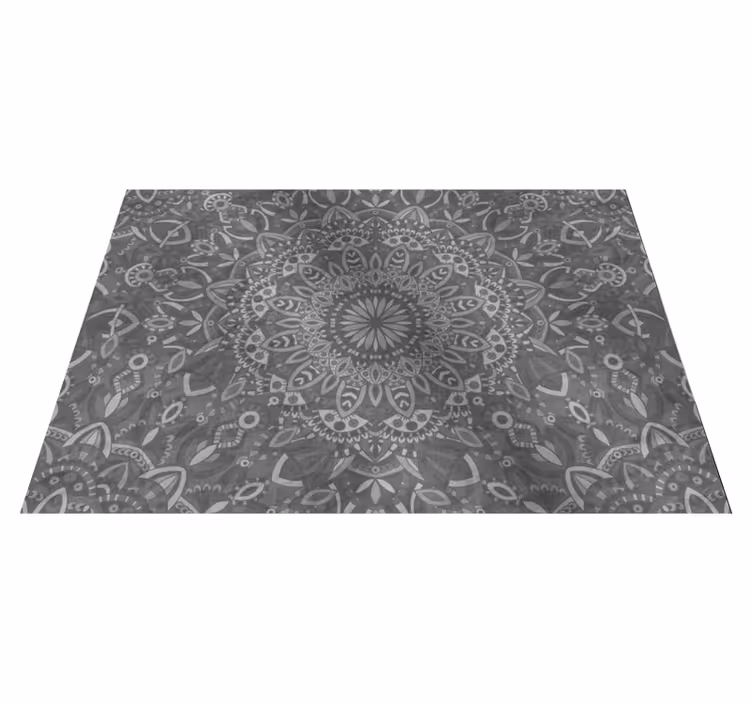 Covor de vinil gri cu model mandala complicat - TenStickers