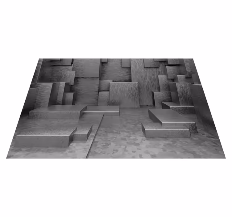 Covor de vinil gri blocuri abstracte geometrice - TenStickers