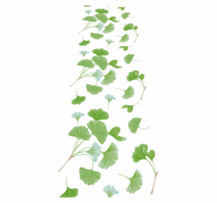 Covor de vinil hol cu frunze de ginkgo pictate - TenStickers