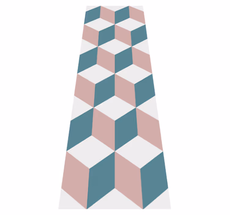 Covor de vinil hol cuburi colorate pastel - TenStickers