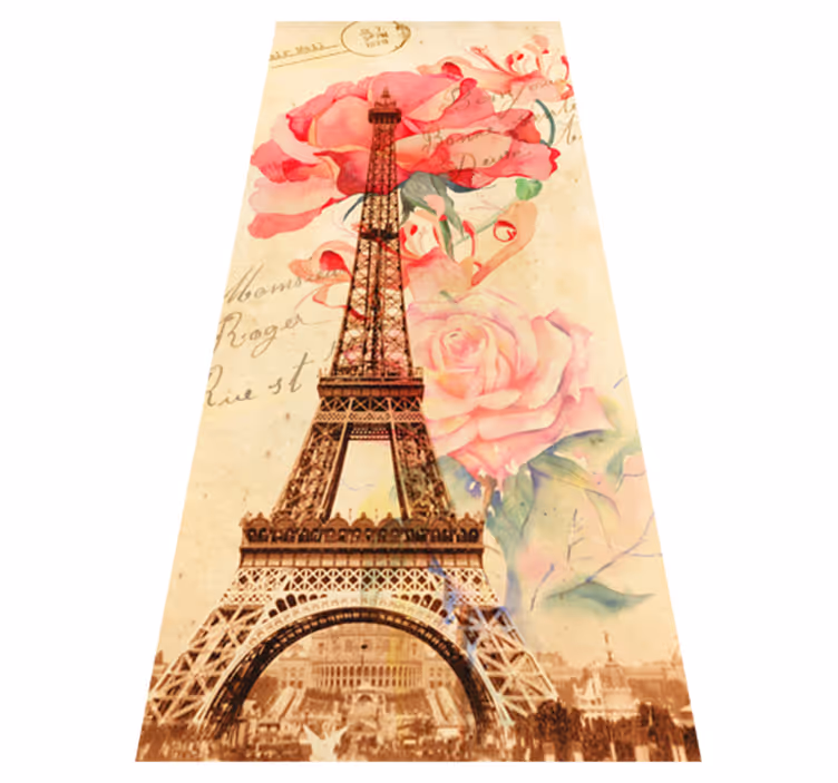 Covor de vinil bej stil retro paris - TenStickers