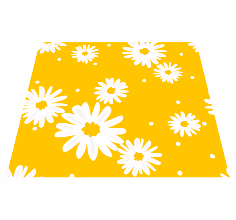 Covor de vinil galben flori de margaretă pe fundal galben - TenStickers