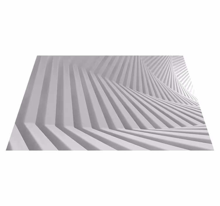 Covor de vinil alb cu valuri geometrice abstracte - TenStickers