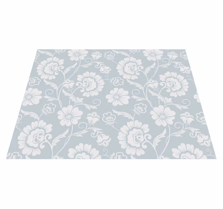 Covor de vinil alb cu imprimeu floral vintage - TenStickers