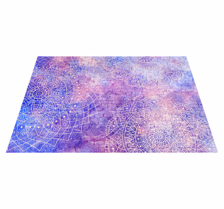 Covor de vinil violet cu zid de cărămidă mandala - TenStickers