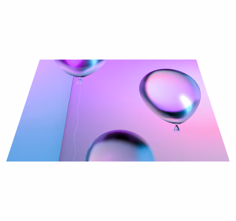 Covor de vinil violet aranjament cu baloane gradient - TenStickers