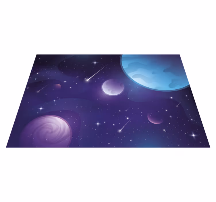 Covor de vinil violet spațiu misterios cu stele căzătoare - TenStickers