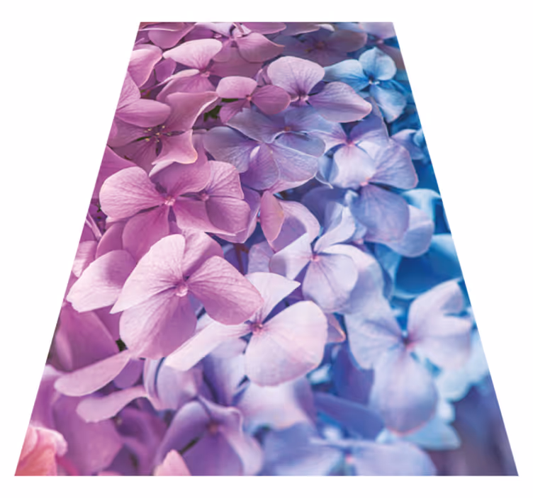 Covor de vinil violet cu multe flori de hortensie - TenStickers
