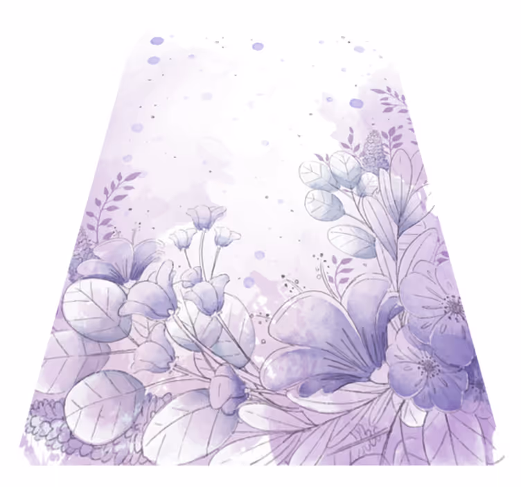 Covor de vinil violet cu flori violet și albastre - TenStickers