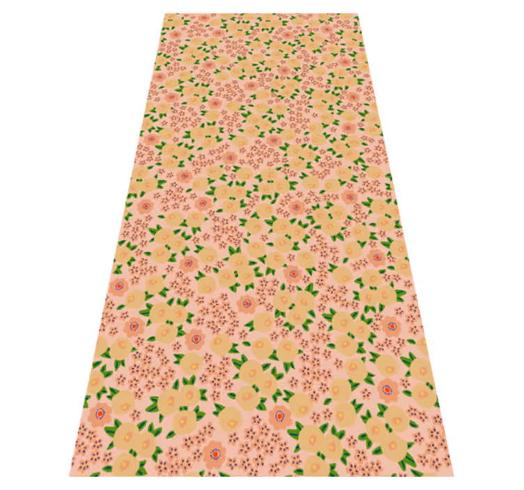 Covor de vinil portocala model floral original - TenStickers
