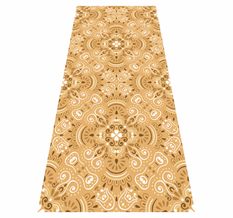 Covor de vinil portocală cu model ornamental vintage bej - TenStickers