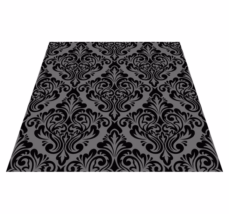 Covor vinil negru damasc vintage - TenStickers