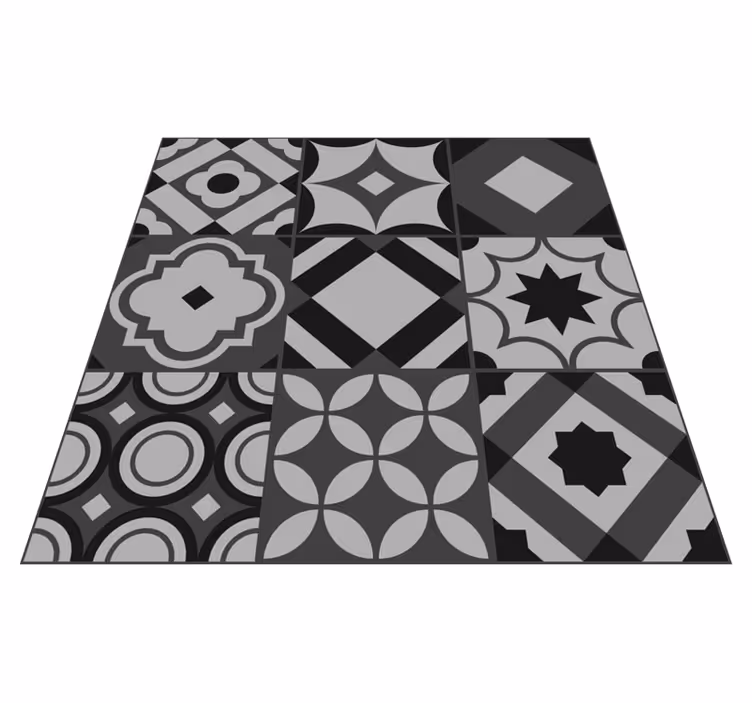 Covor vinil negru plăci ceramice negre - TenStickers