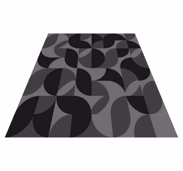 Covor vinil negru forme retro - TenStickers