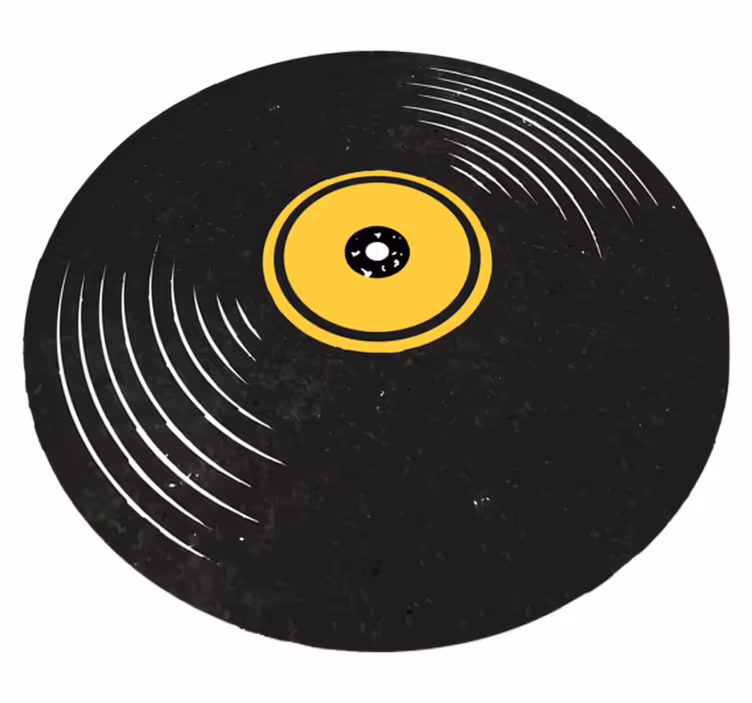 Covor vinil negru cu discuri vinil vintage - TenStickers