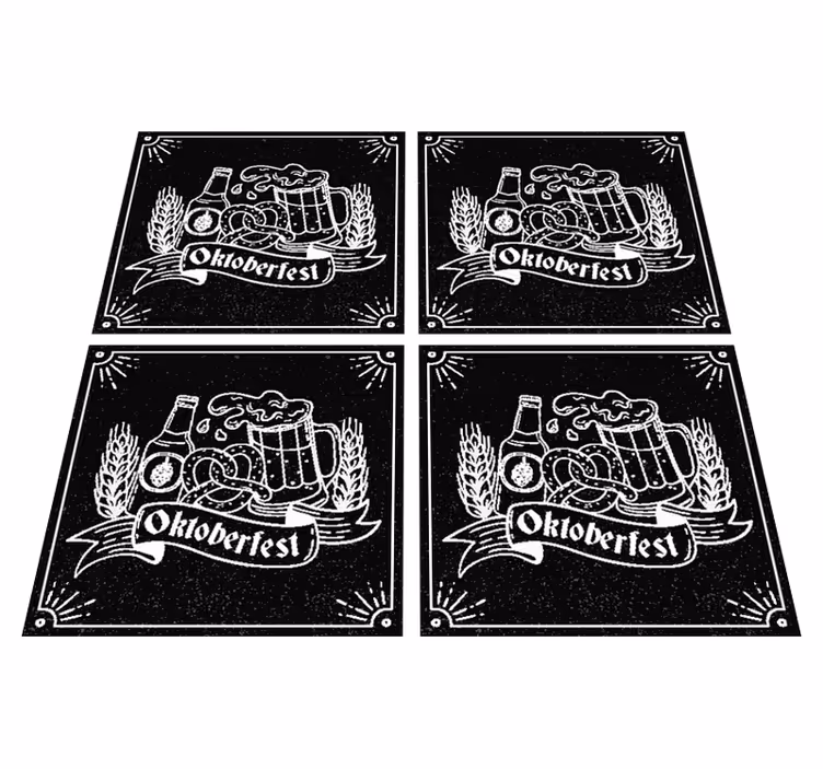 Covor vinil negru bere rece cu nume - TenStickers