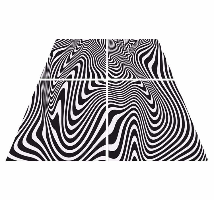 Covor vinil negru efect 3d zebra - TenStickers