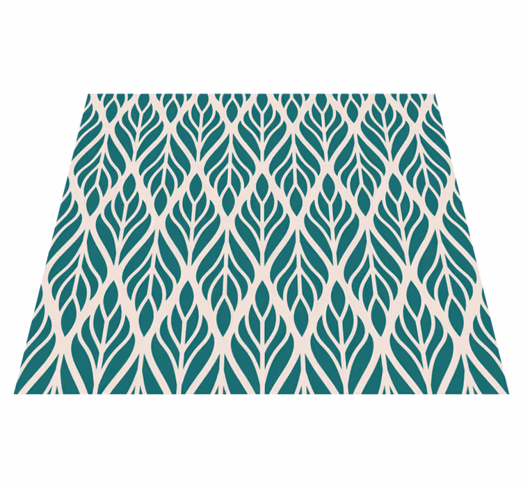 Covor vinil verde cu model floral etnic - TenStickers