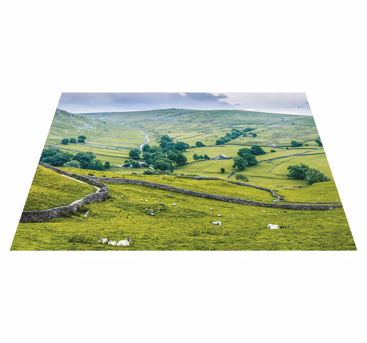 Covor vinil verde peisaj englezesc - TenStickers
