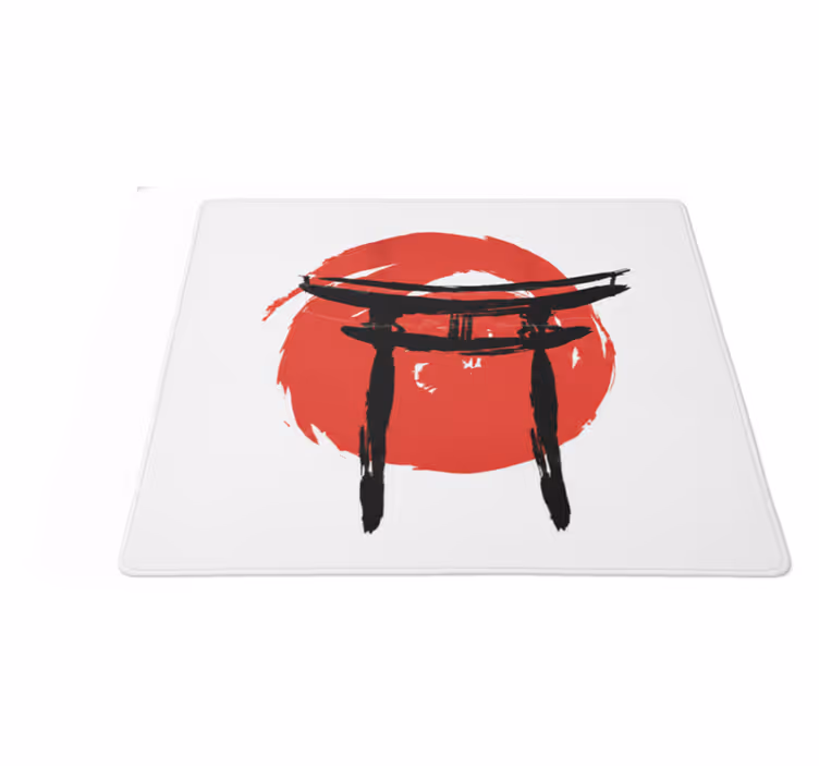 Covor vinil roșu poartă pictată japoneză - TenStickers