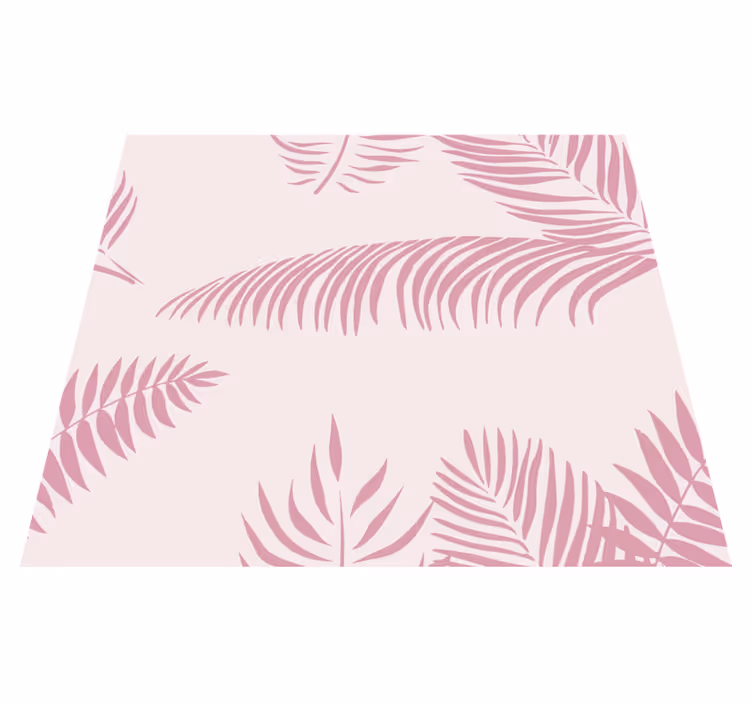 Covor vinil roz frunze mari de palmier - TenStickers