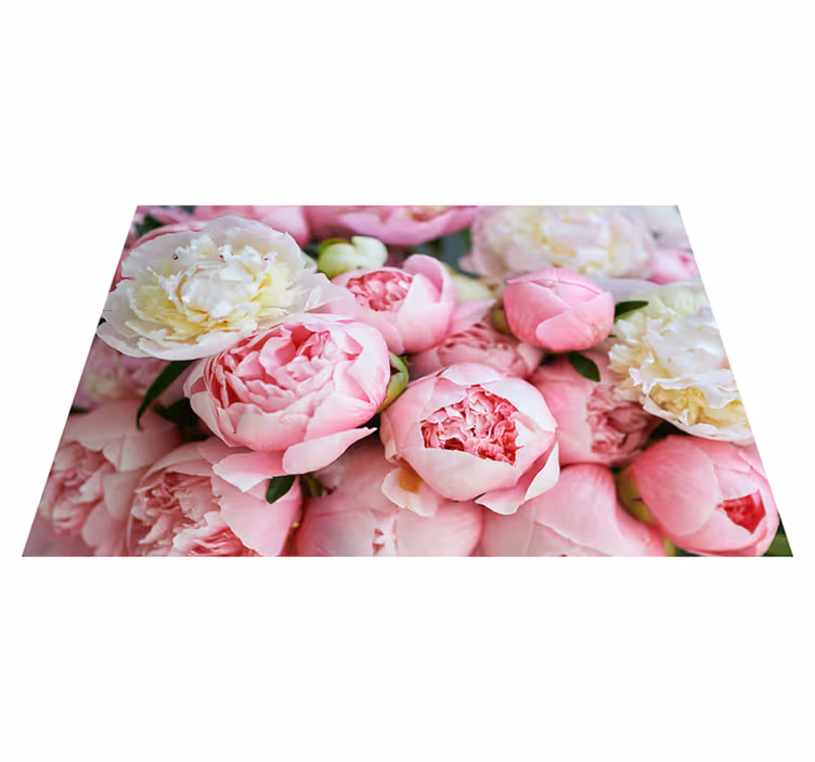 Covor vinil roz buchet de trandafiri roz - TenStickers