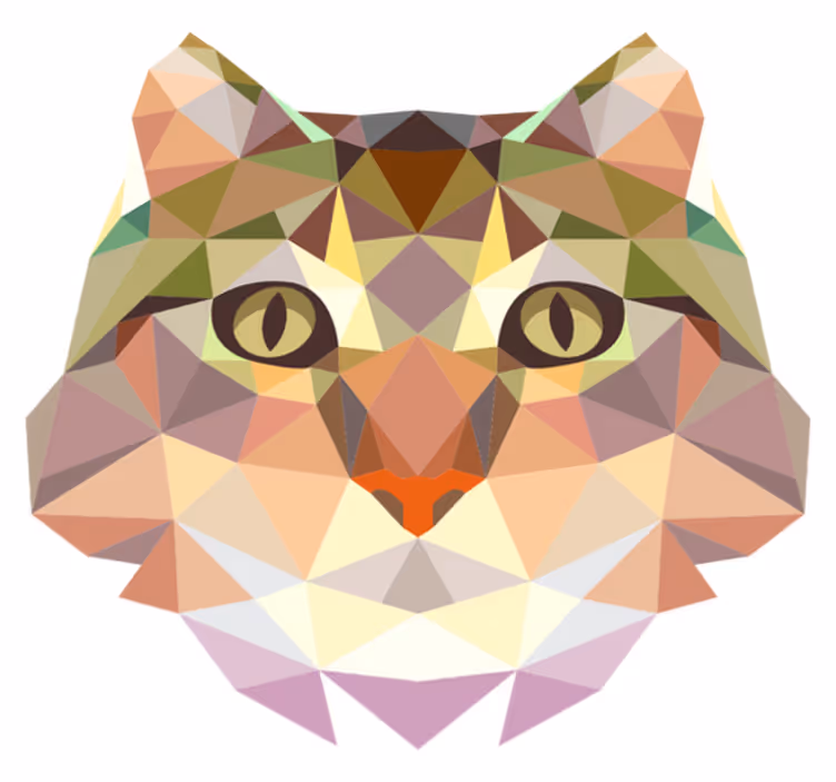 Covor de vinil geometric uimitor în formă de pisică - TenStickers