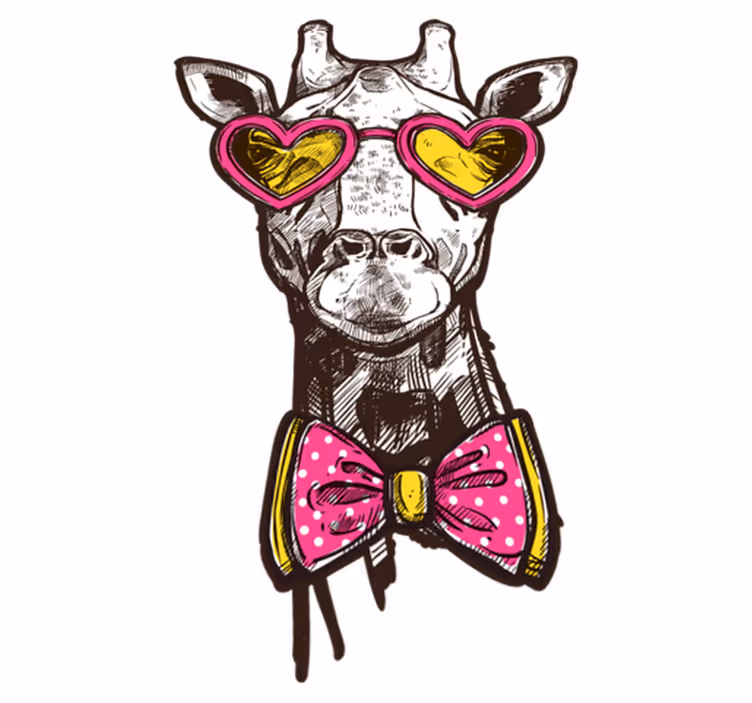Covor de vinil original cu girafă hipster - TenStickers