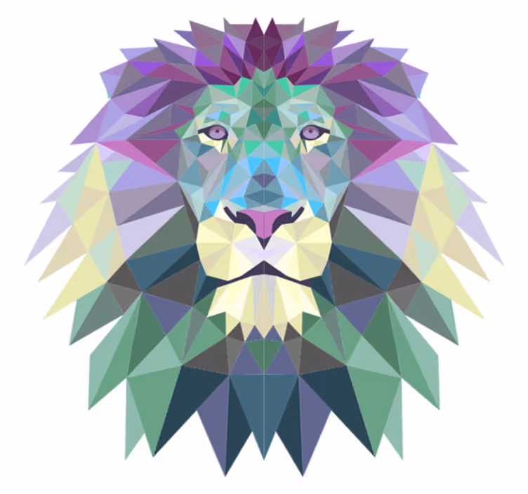 Covor geometric geometric în formă de leu - TenStickers