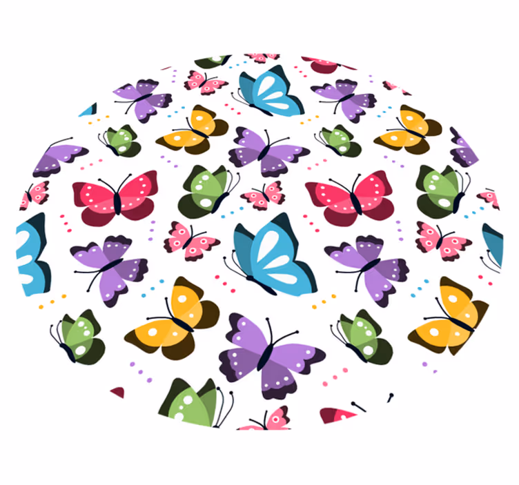 Covor rotund de vinil fluturi fabuloși - TenStickers