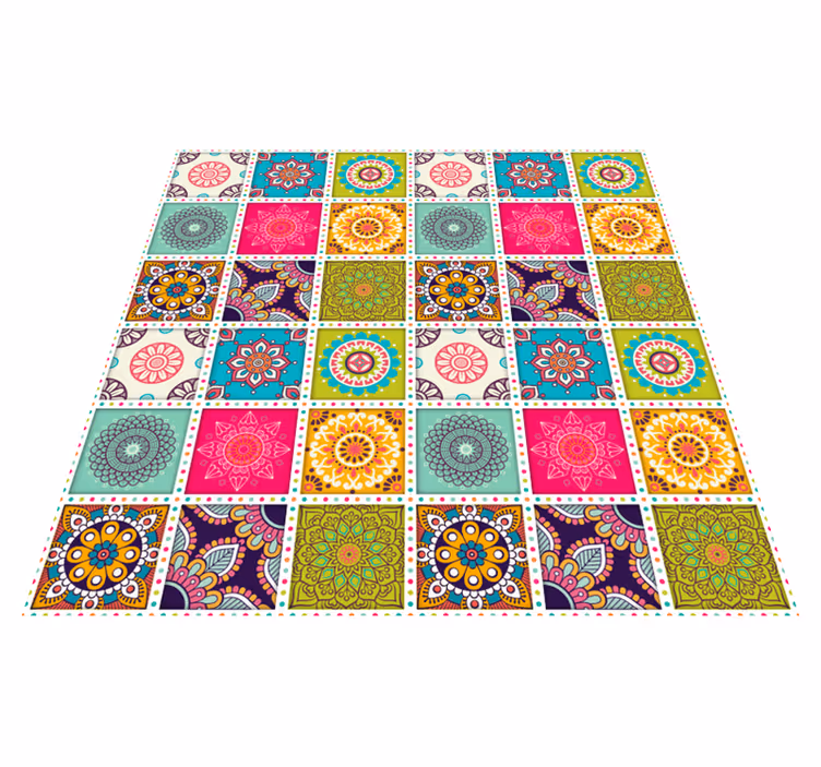 Covoare colorate din dormitor de vinil morocan colorat - TenStickers